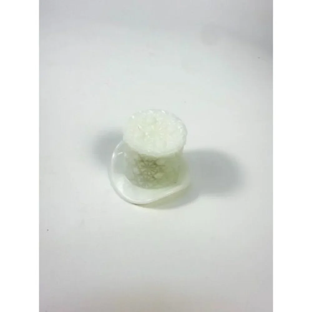 Toothpick Holder Vase Candleholder Fenton Daisy Button Top Hat Opalescent Milk G - Picture 10 of 16